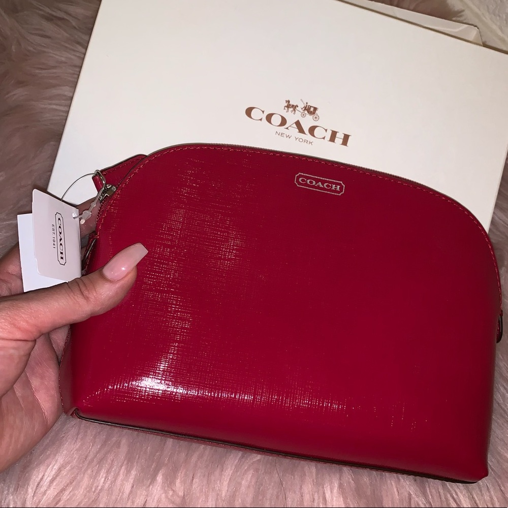 Coach saffiano leather makeup pouch - Picture 1 of 4